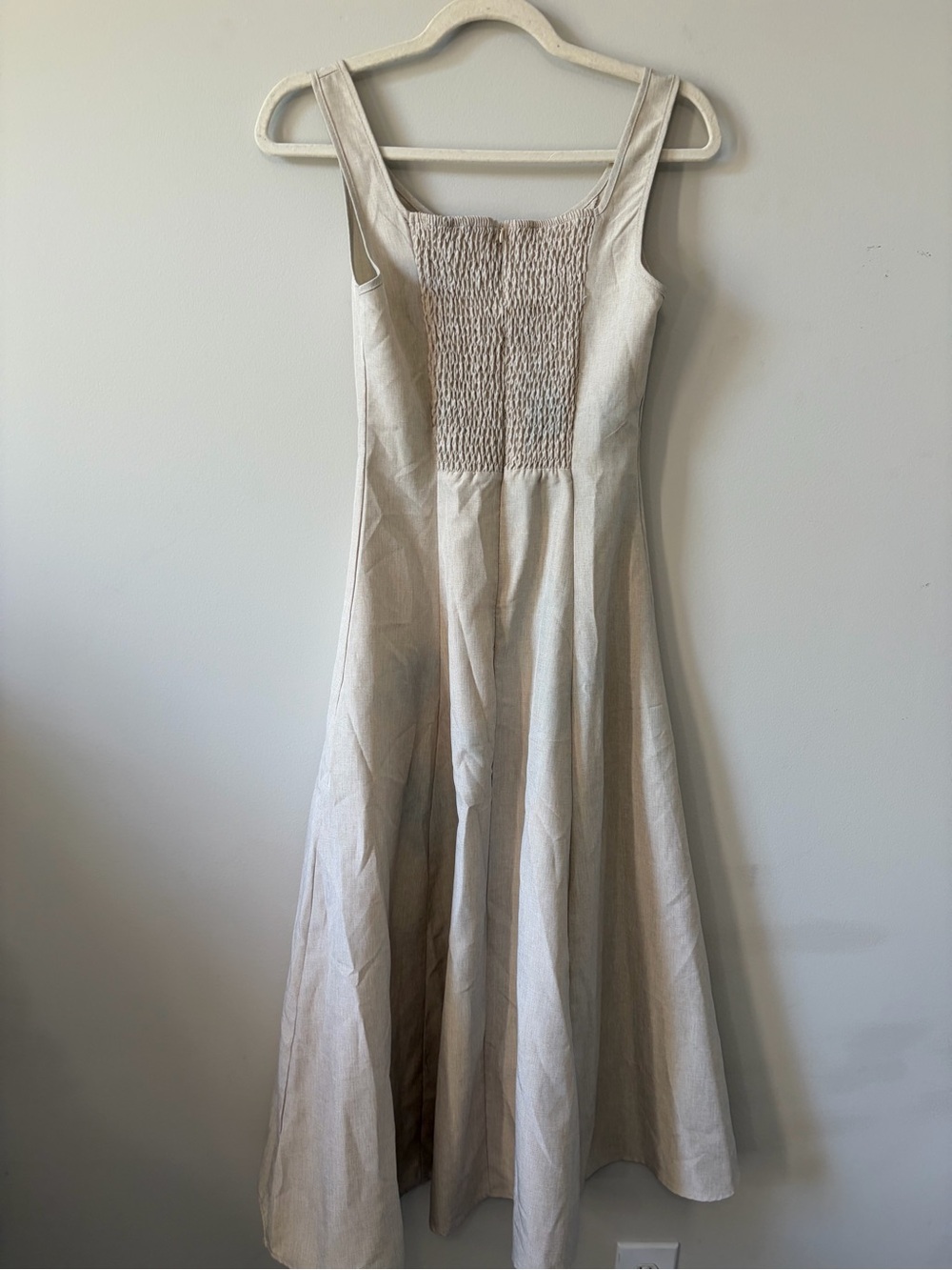 Source Unknown Soft Cream Fitted Midi Dress - Picture 2 of 3